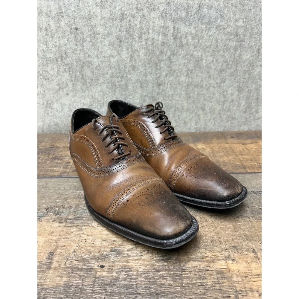 To‎ Boot New York Adam Derrick Brown Leather Brogue Cap Toe Oxford Dress Shoes 9